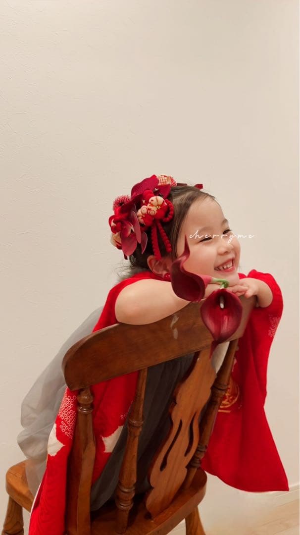 ふ*か様 七五三　七五三髪飾り　ヘッドドレス　着物髪飾り　リメイク髪飾り　051