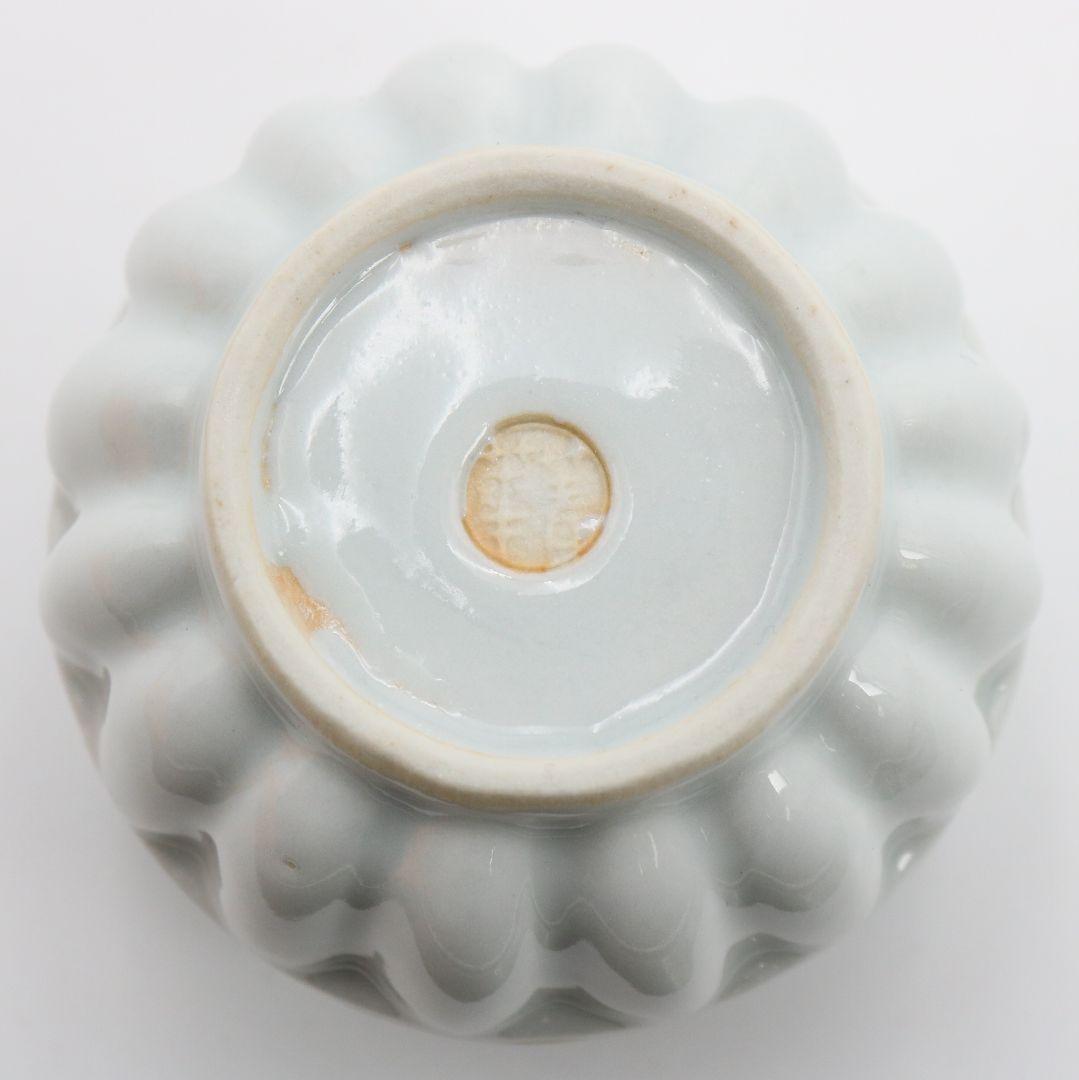 須田菁華作 呉須蟹絵香合 染付 茶道具 共箱　AY339　NT2