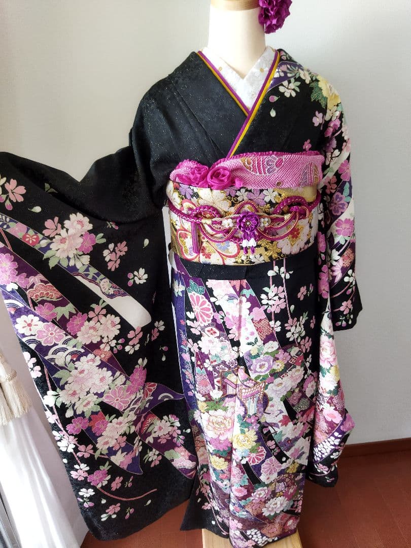 sadakou03様　307.高級感！振袖7点セット　正絹　フルセット　成人式