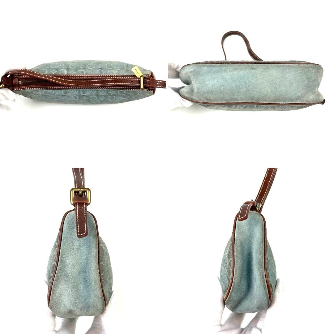 【人気】セリーヌ　アクセサリーポーチ　C　マカダム　サルキー　スエード　レザー