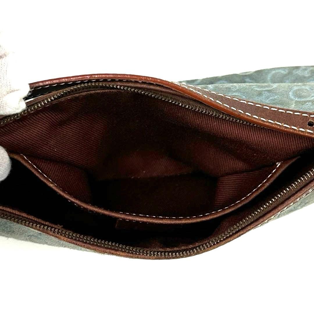 【人気】セリーヌ　アクセサリーポーチ　C　マカダム　サルキー　スエード　レザー