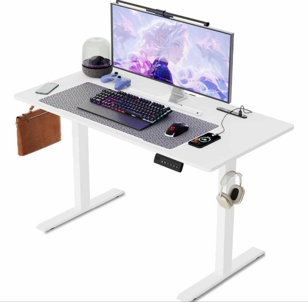 ゲーミングデスク 電動 昇降式デスク USB×コンセント付き