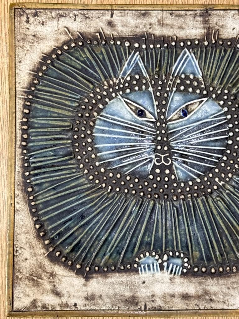 希少 Lisa Larsonリサ ラーソン UNIK Katt 猫 ブルー 陶版