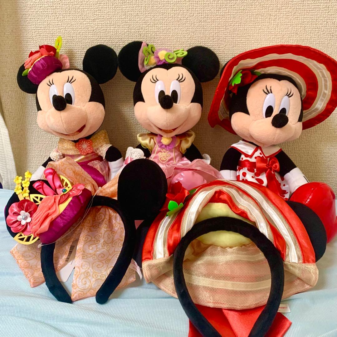ミニーのスタイルスタジオ　ぬいぐるみ　春、夏ヒピホピ3体セット カチューシャ付き