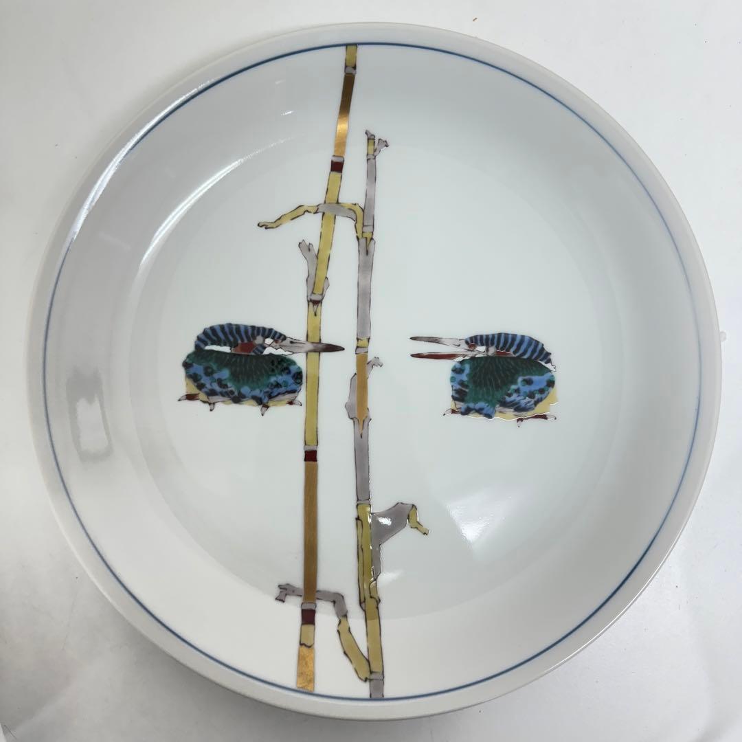 【美品】九谷焼　武腰潤　泰山窯　人間国宝　川蝉　大皿