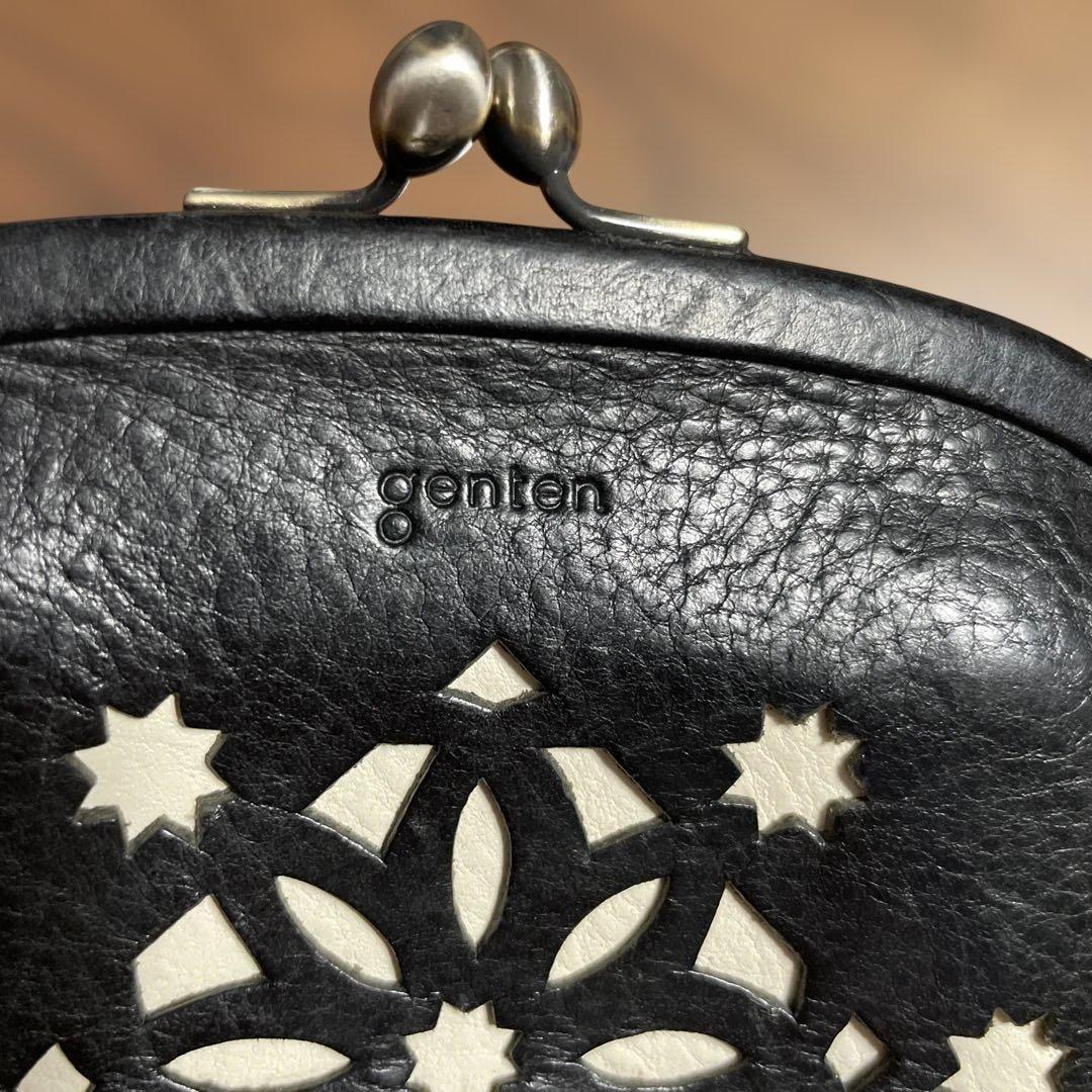 genten がま口 ミニ財布 クリスマスカットワーク