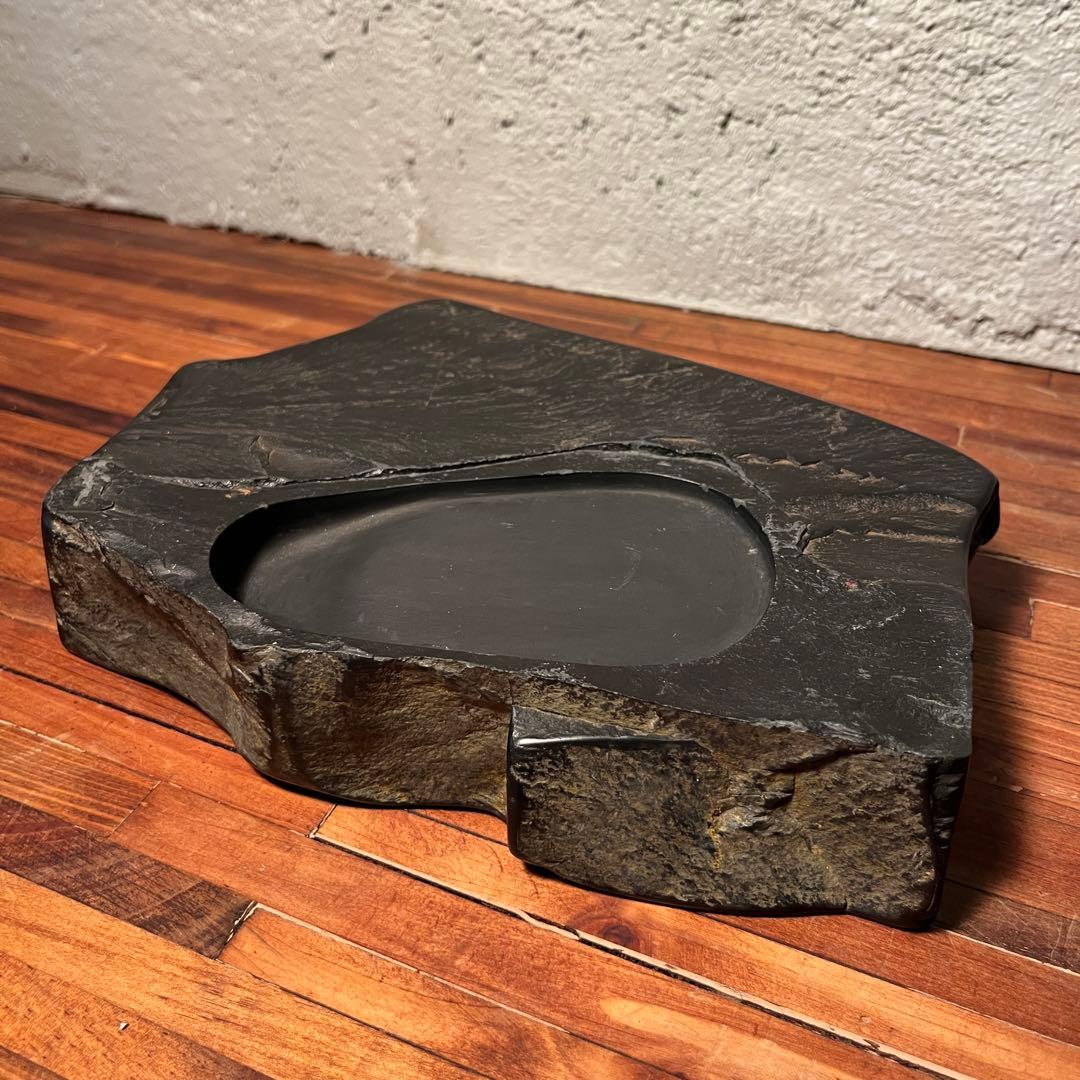 龍渓硯 彫銘入り 天然石硯 筆墨 書道用品 重厚型 送料込み