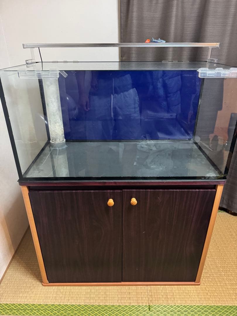 90cmオーバーフロー水槽　大型　ガラス水槽　海水魚飼育 引き取り限定