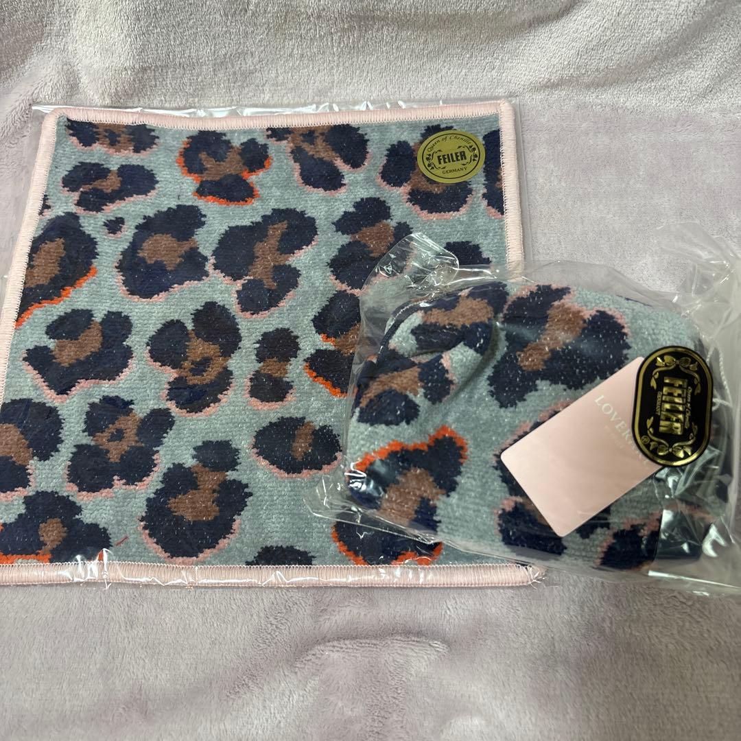 ⭐︎最終価格　FEILER ヒョウ柄 ポーチ&限定タオルハンカチセット