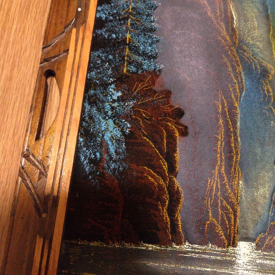 サンチェス ウルフ 狼 遠吠え 絵画 メキシコ 布地 お洒落 個性的 木製 額縁