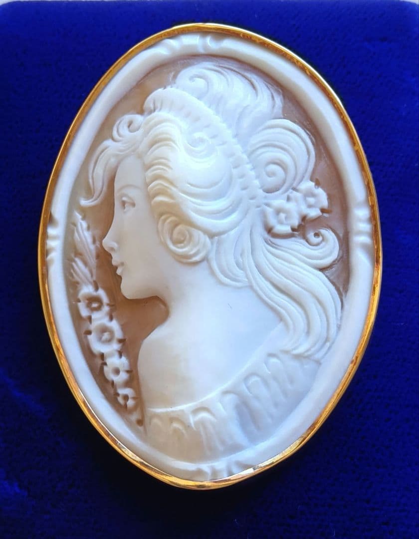 【K18刻印】シェルカメオ CAMEO ブローチ&ペンダント 約11g