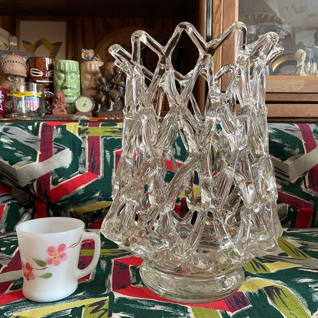 芸術品！50's〜アメリカンアンティーク　ガラスアート置物　ミッドセンチュリー