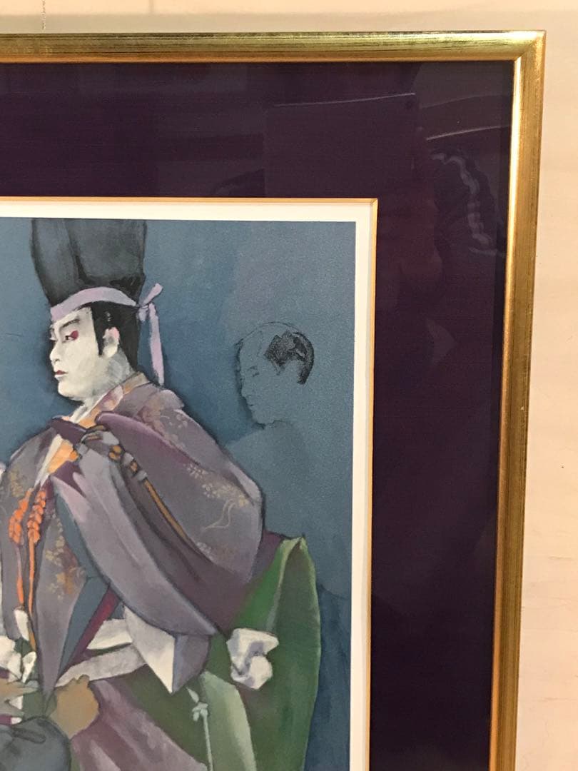 リン松岡　「義経」　リトグラフ　直筆サイン・エディション・作品証明シール有り