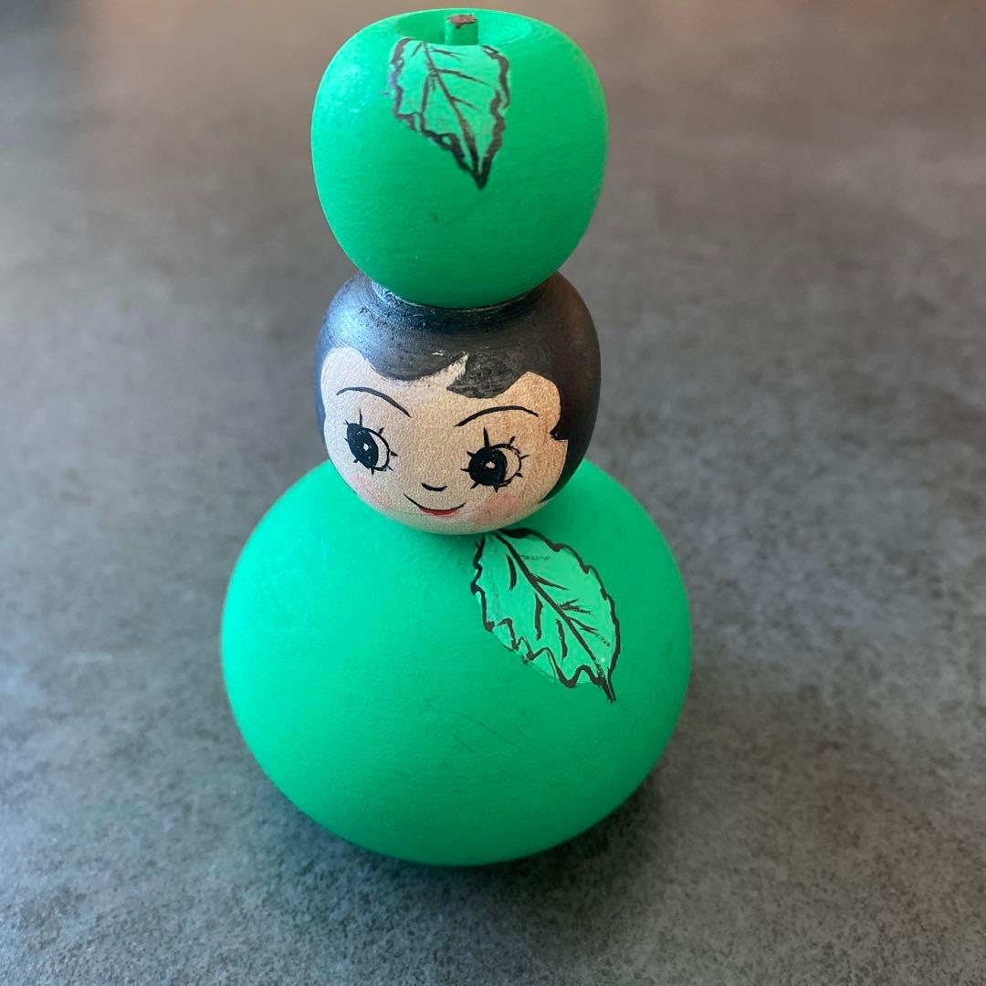 伝統こけし津軽系こけし/山谷レイ工人こけし 津軽りんご三姉妹こけし