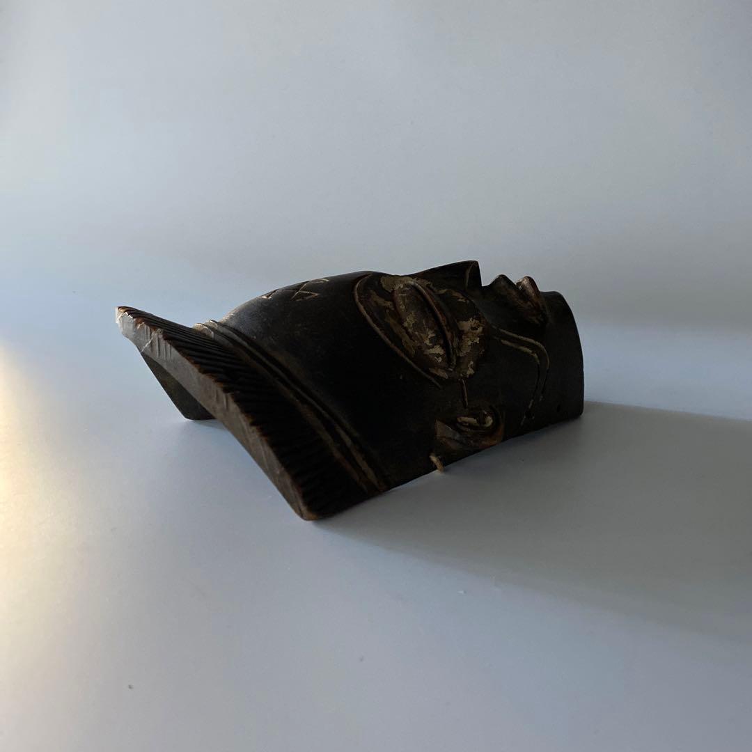 アフリカ 木彫り マスク 骨董 チョクウェ族 アンティーク お面 芹沢銈介