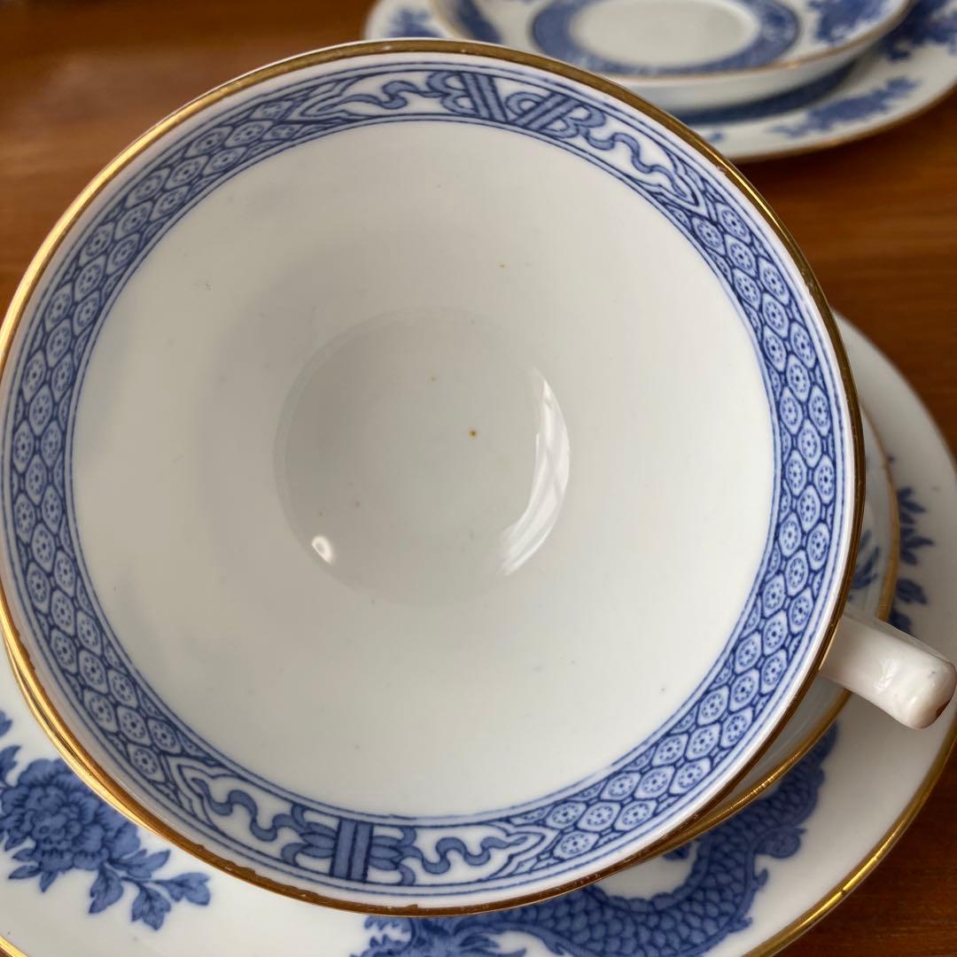 希少　ハマースレイ ブルードラゴン　カップ　ソーサー　プレート　ティーセット