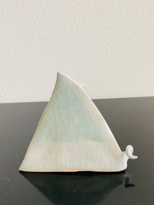 平寧　オブジェ　干支　「さんかく（子）」共箱　　茶席　　藤平伸の子