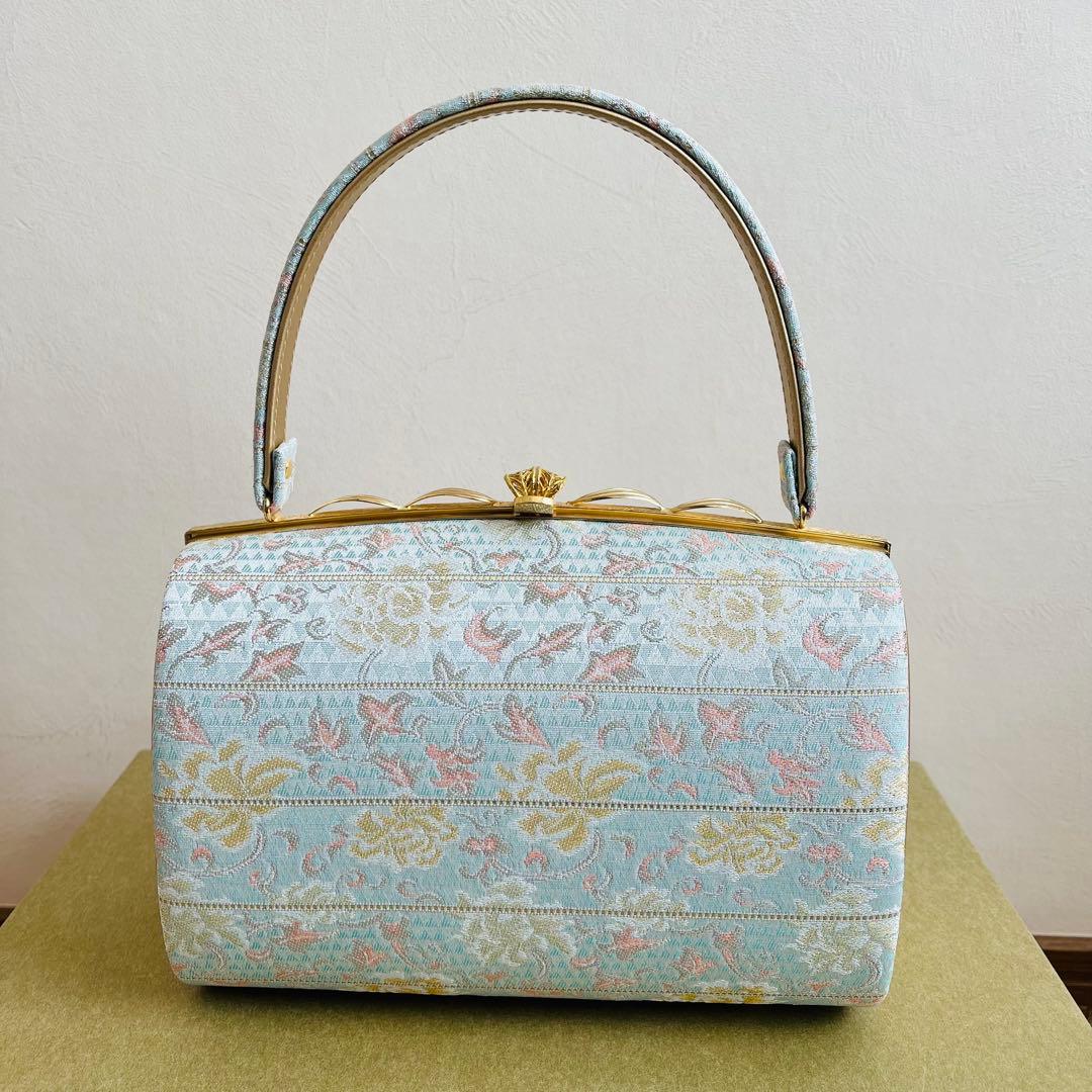 【新品未使用品】振袖用バッグ　草履　成人式　振袖　西陣織　正絹　Lサイズ相当