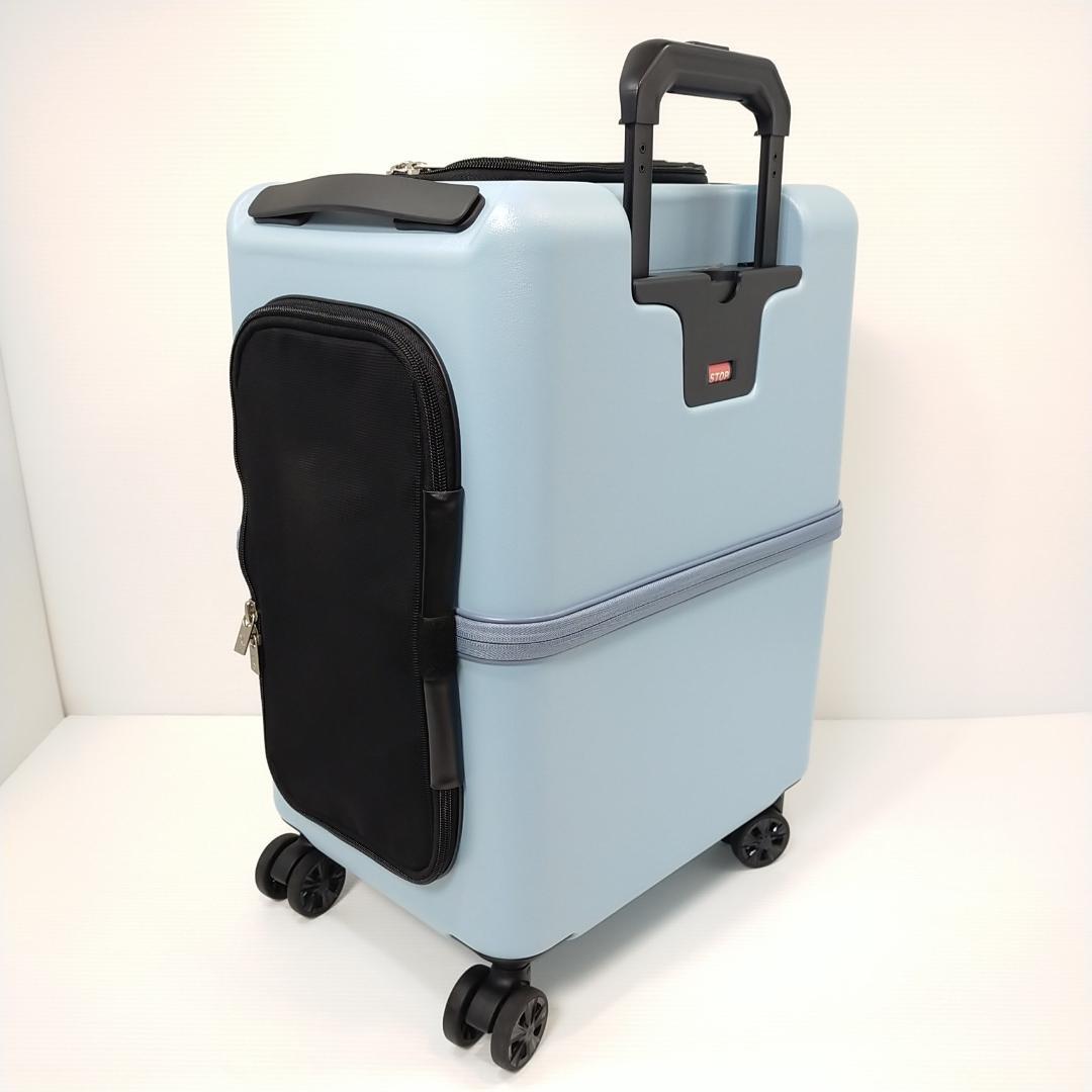 美品 ペットキャリー スーツケースタイプ ペチコ Mサイズ ブルー 3001-M