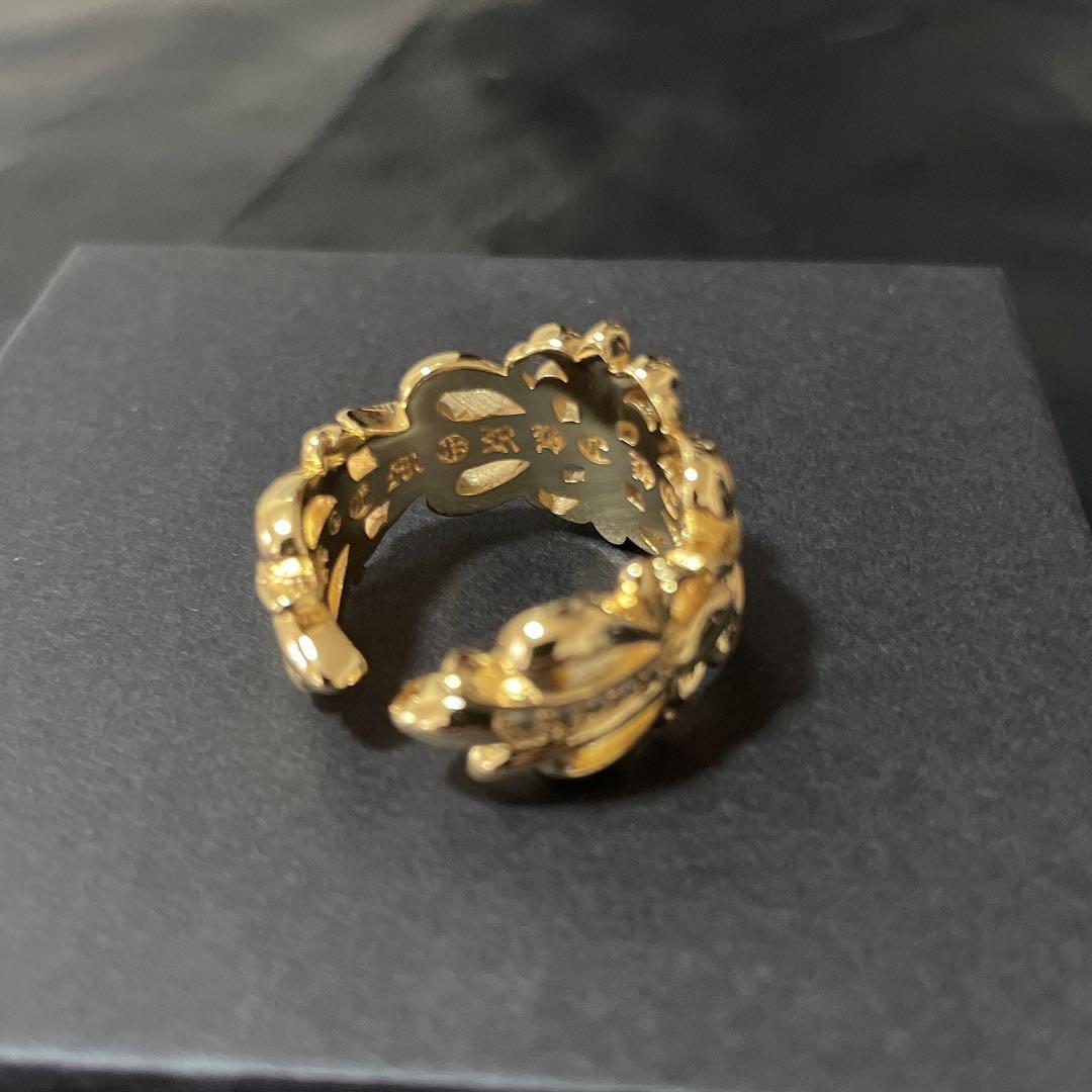 ノーブランド フローラルリング 指輪 クロス ２２ｋ加工 シルバー９２５ １７号