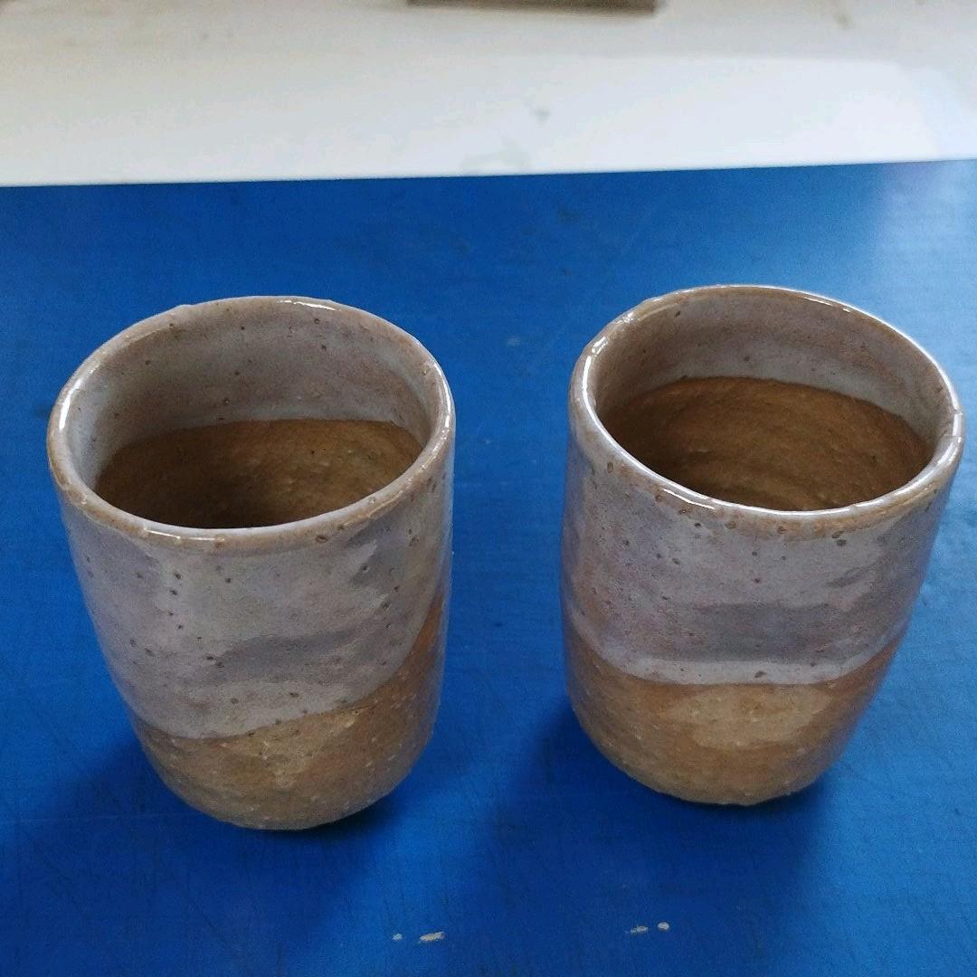 萩焼　　古賀　大眉作　湯呑　hagiyaki pottery