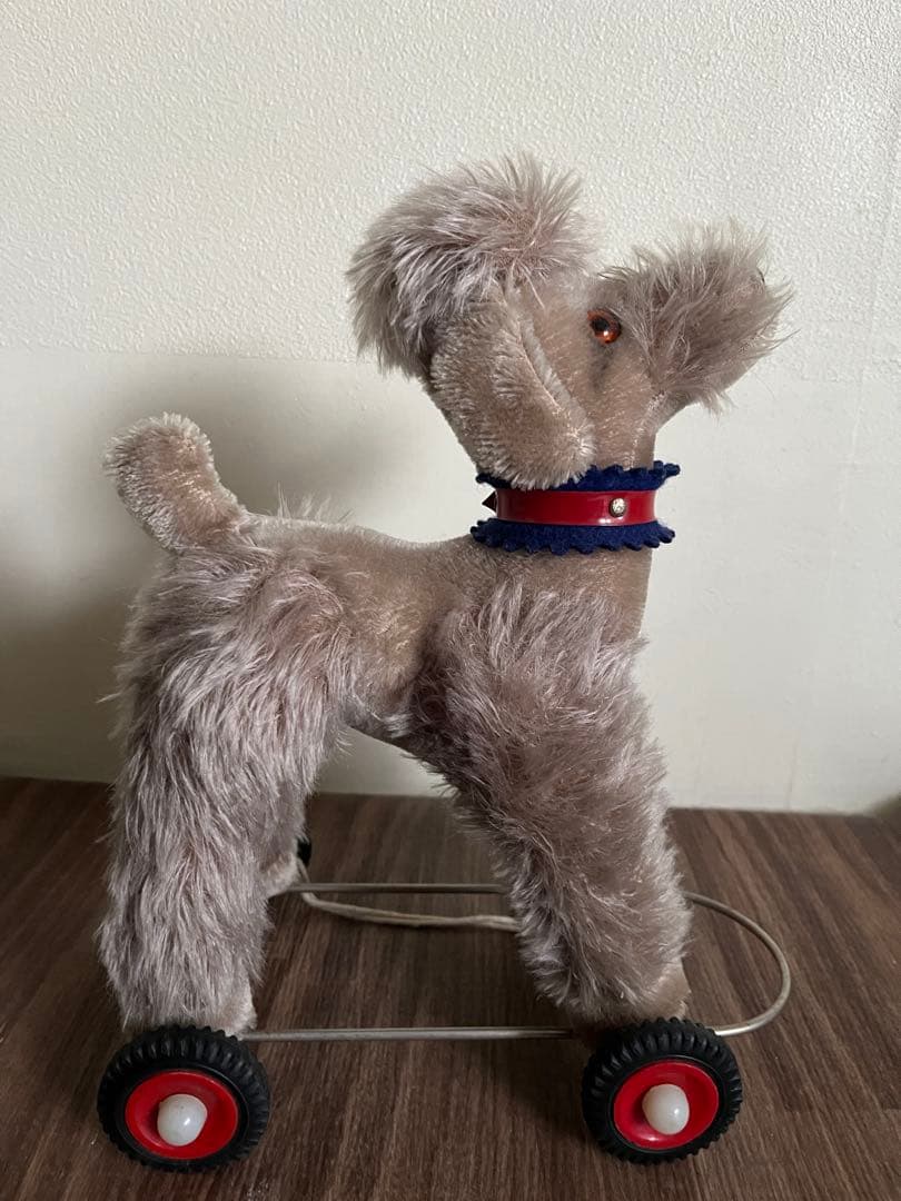☆最終SALE☆ アンティーク　プードル　プルトイ　ぬいぐるみ　 ビンテージ 犬