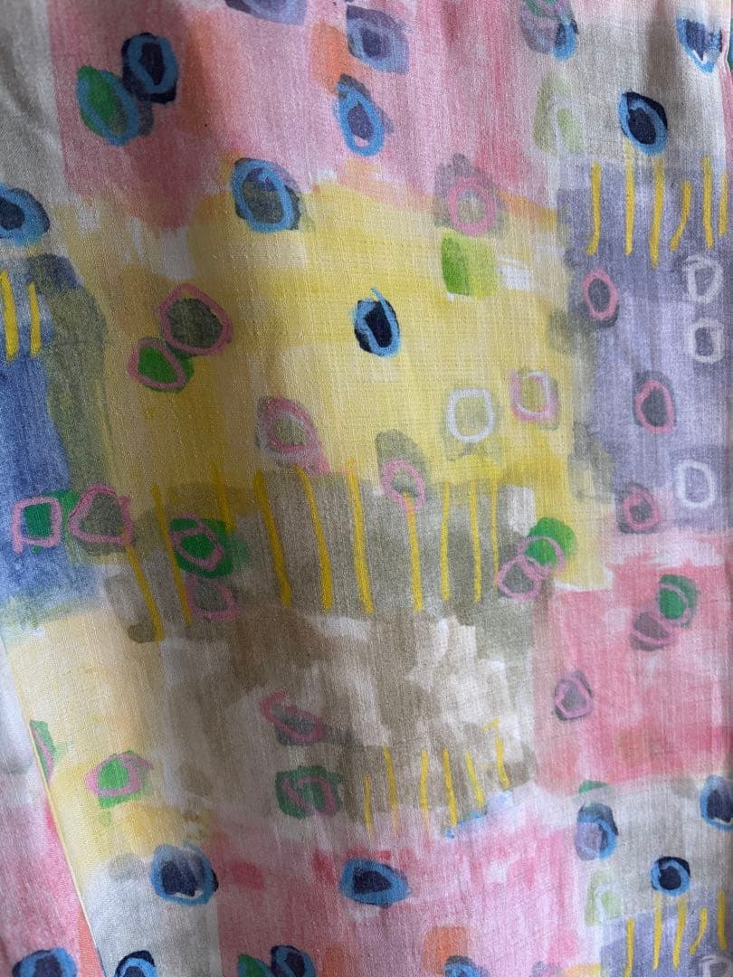 セオアルファ 浴衣　単衣　夏着物　水彩柄　裄68