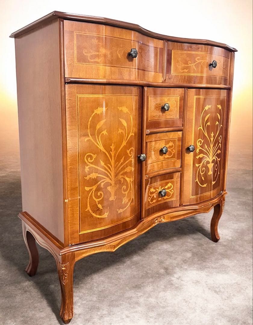 イタリア 家具タロッコ社象嵌デザイン 猫足 ヴェローナ キャビネット