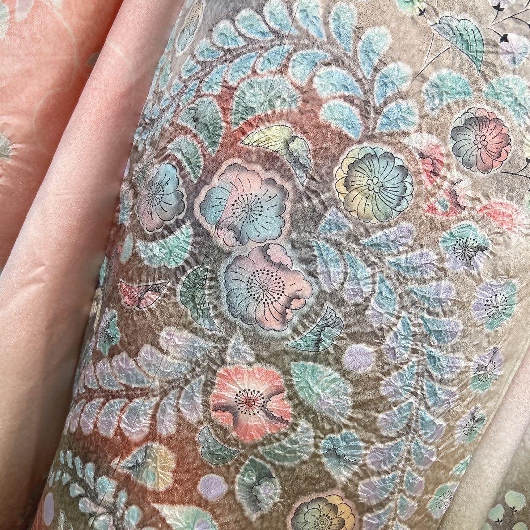 振袖　フルセット　辻が花　正絹　絞り　作家物　華やか　成人式　ピンク