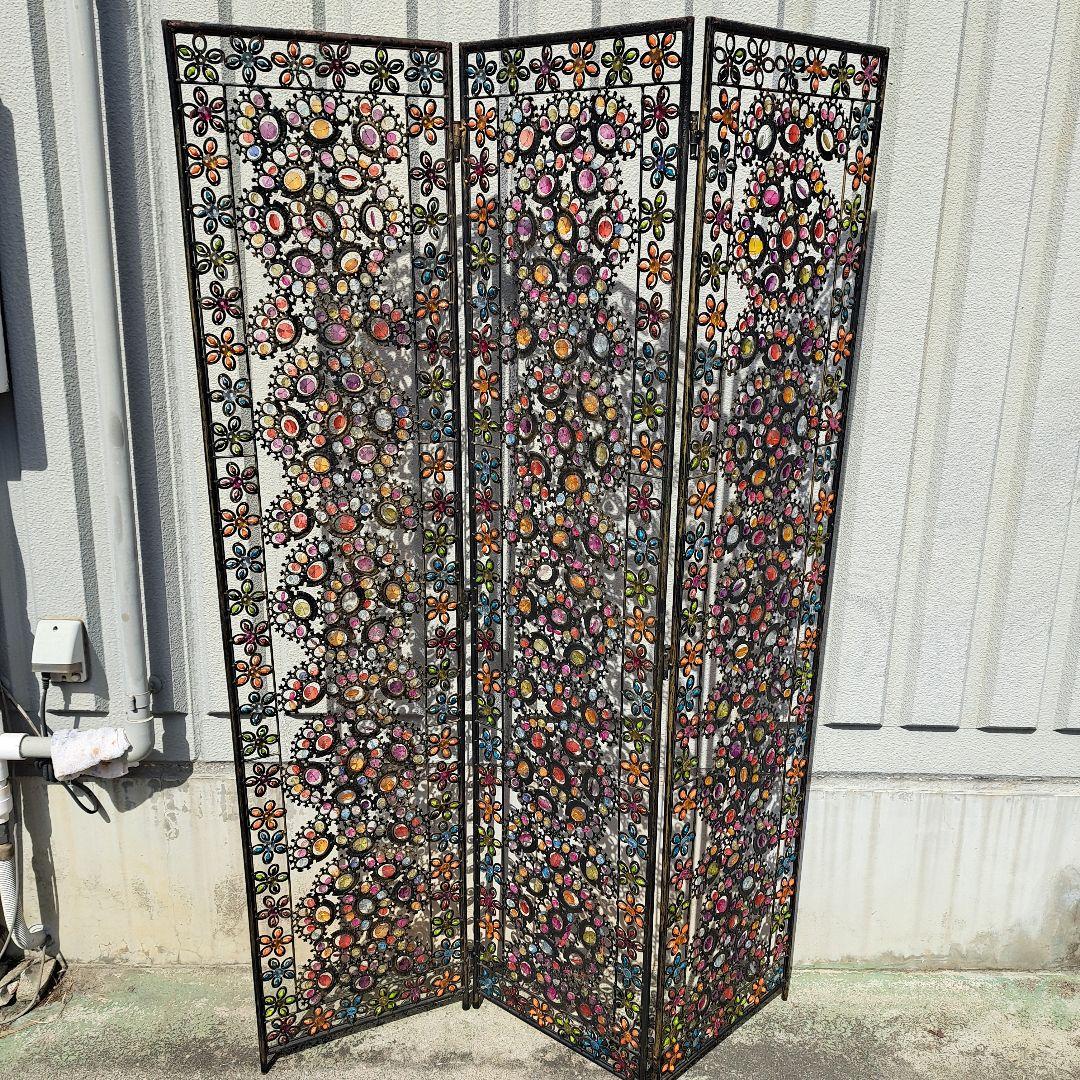 ♡アイアン　ビーズフラワー３連パーティション♡