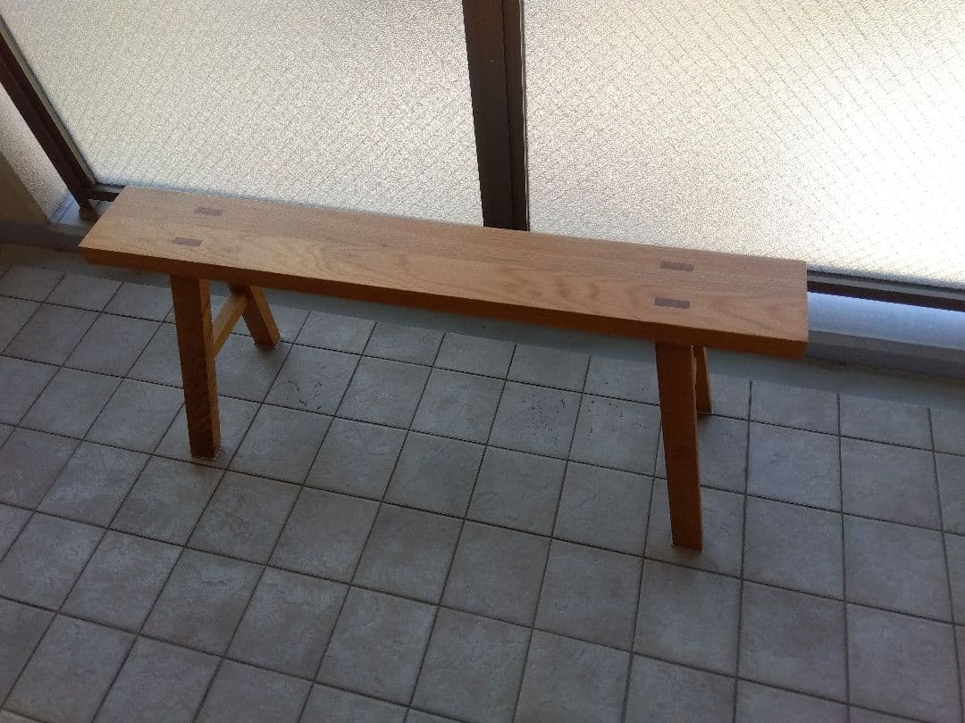 無印良品　長椅子　スツール　長さ100cm　オーク材