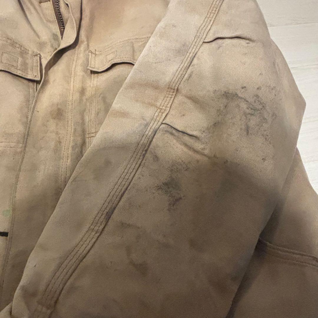 Carharttワークジャケット ダック地 ベージュ YKK キルティング裏地