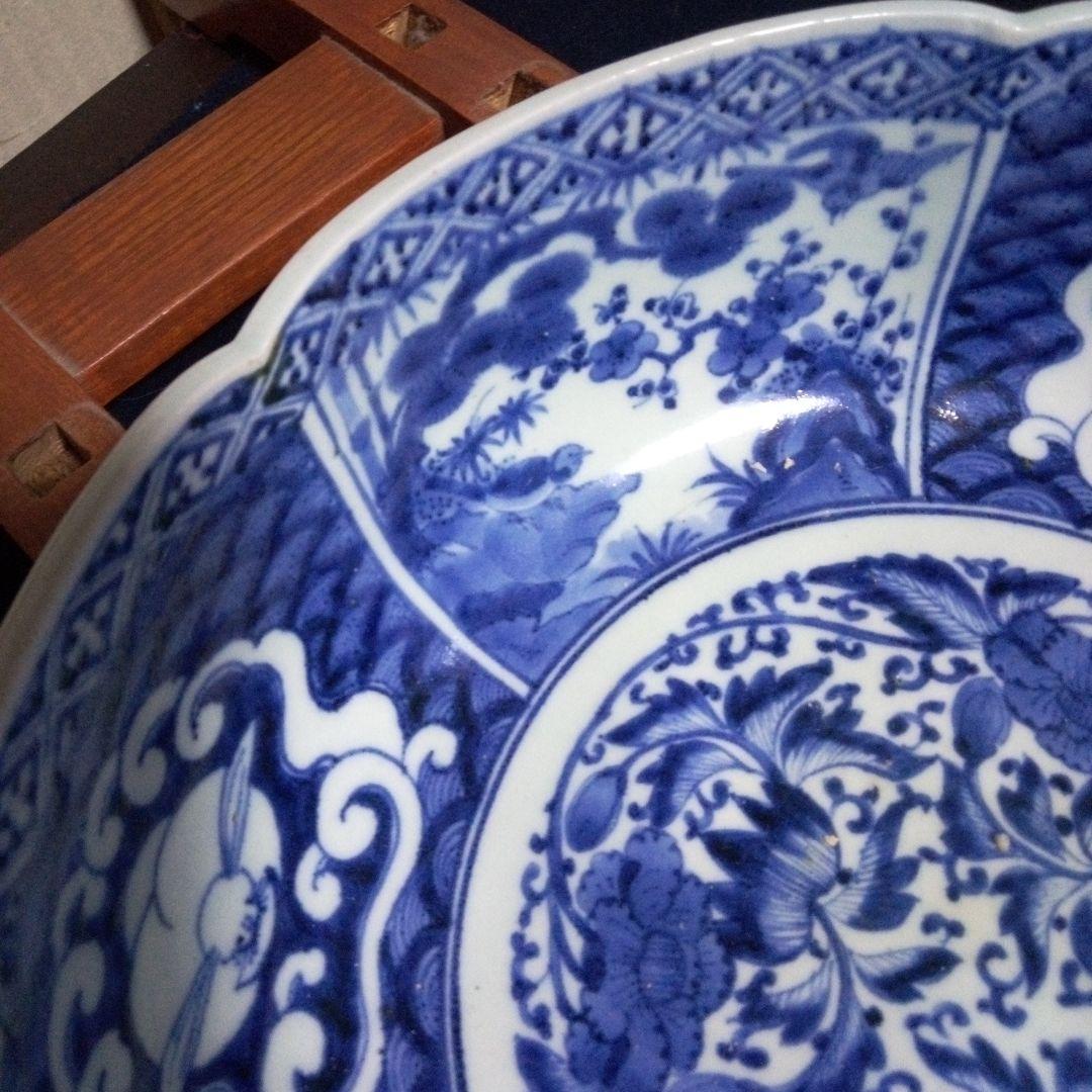 古伊万里　花唐草　うさぎ　大鉢