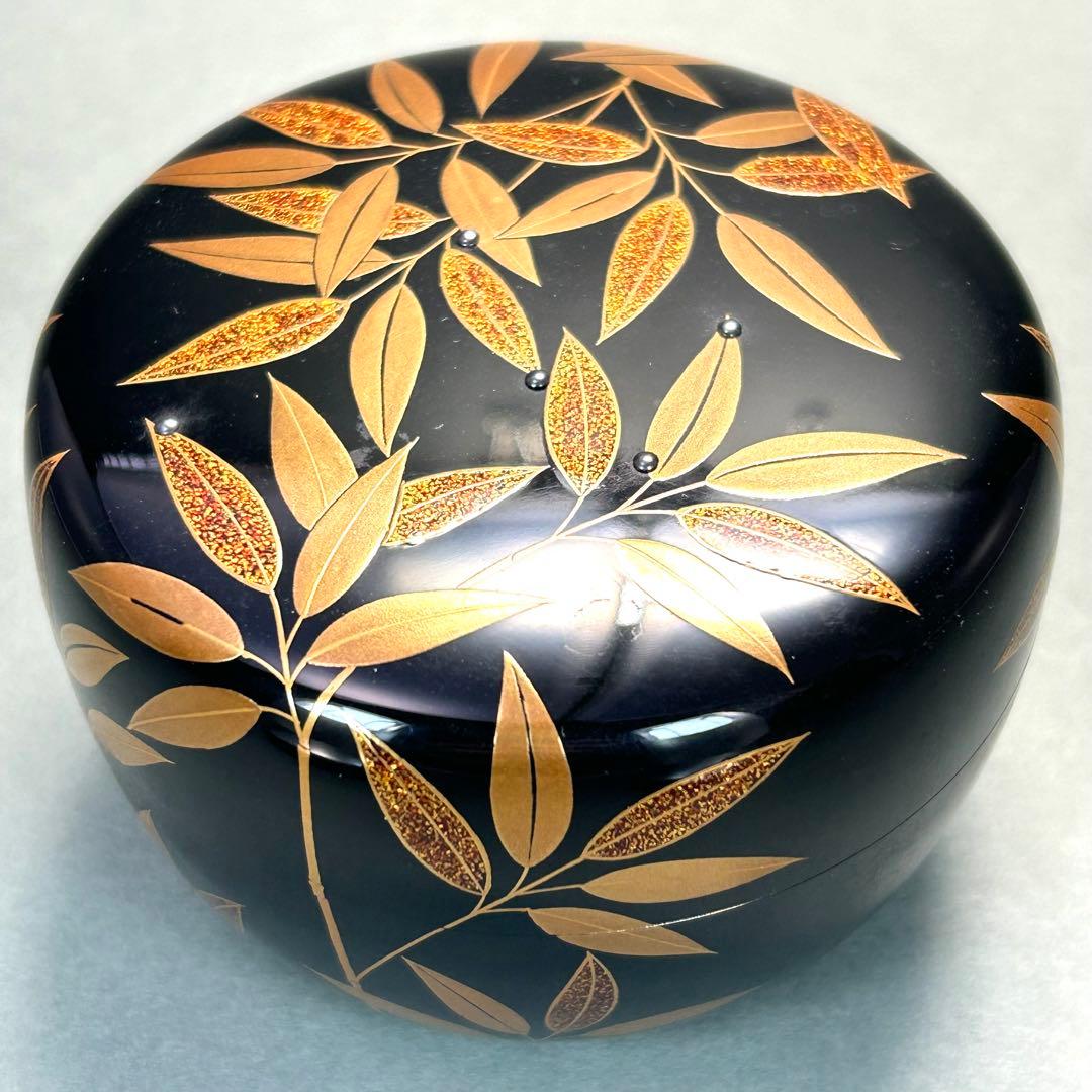 棗　『村田宗覚　笹蒔絵』　惺斎好写　平棗　お茶道具　茶道　共箱　工芸品