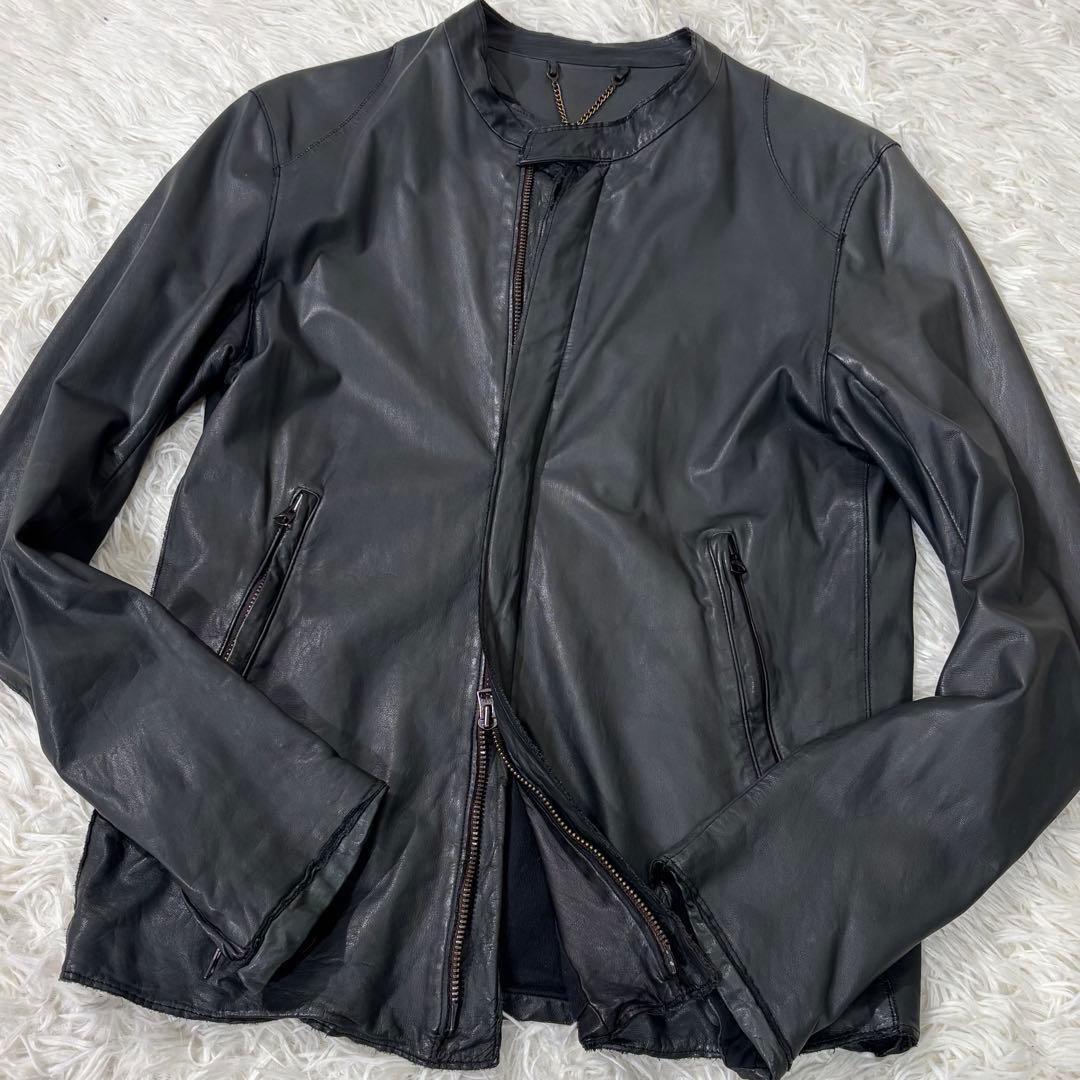 Sisii シシ ライダース ウォッシャブル レザージャケット ブラック S