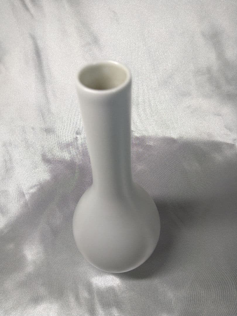 三代永澤永信 出石焼 永信窯 白雪釉鶴頸形 白磁 鶴首 花入 花器 美品