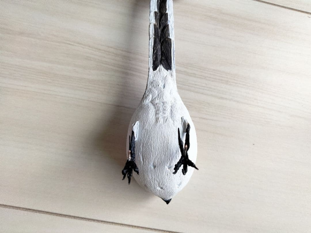 S シマエナガのバードカービング