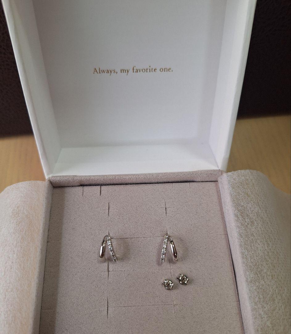 eteビジューダブルラインピアス