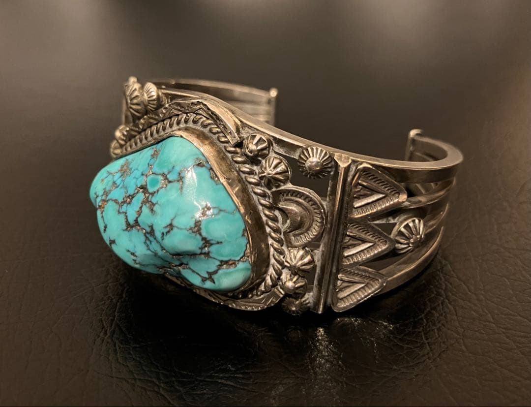 最終値下げNAVAJOナバホOscar Alexiusナゲットターコイズバングル