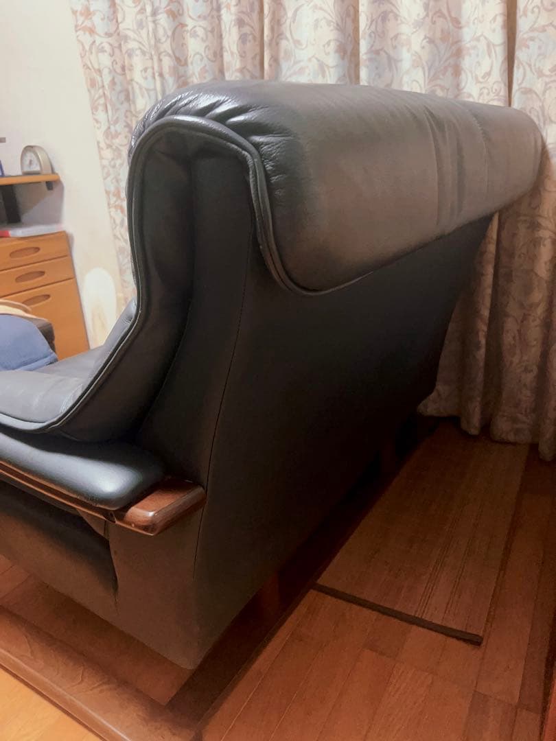 送込み　定価35万　高級レザーソファ　本革ソファー　3人掛け　ヴィンテージ家具