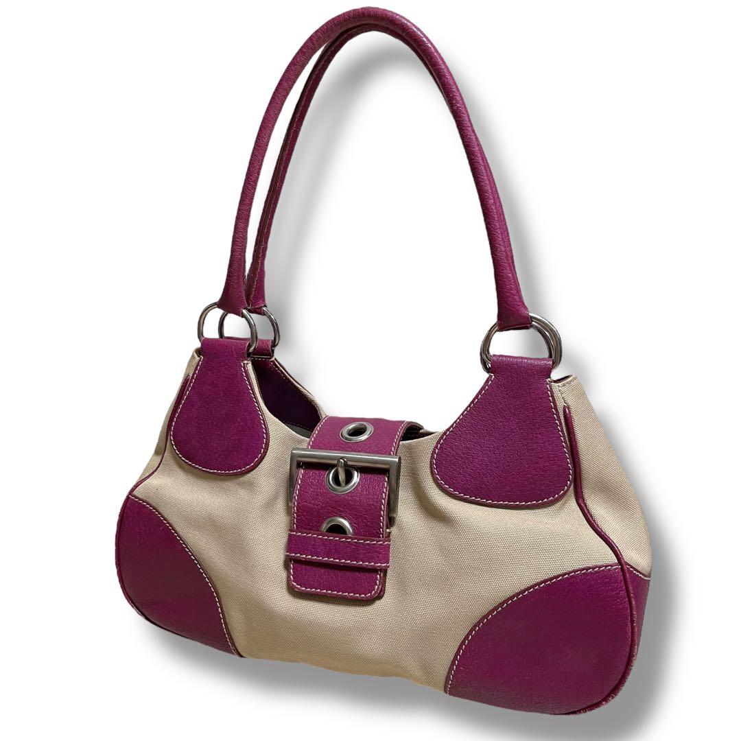 美品 PRADA プラダ ハンドバッグ 肩掛け 三角プレート