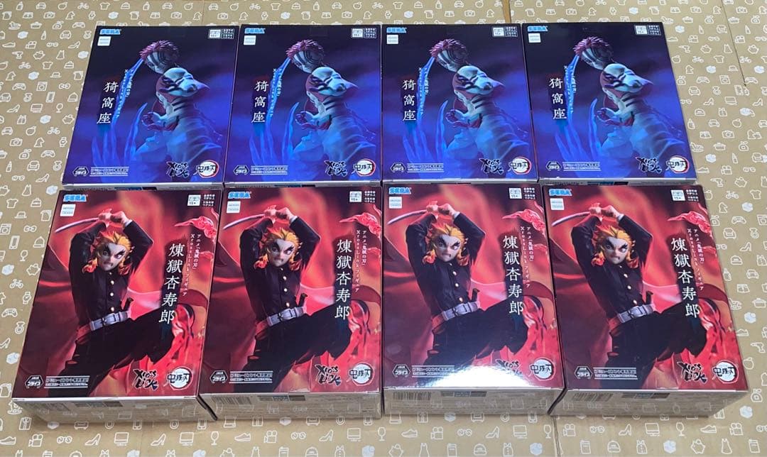 鬼滅の刃　XrossLink フィギュア　猗窩座　煉獄杏寿郎　２種８個セット