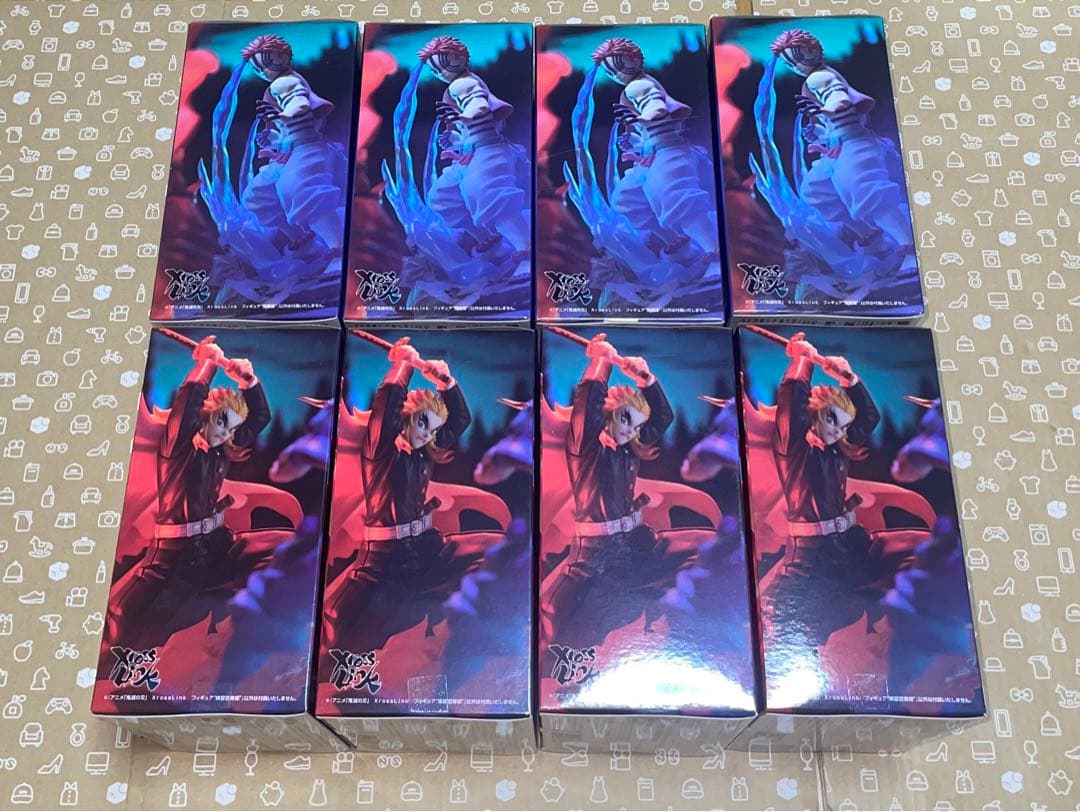 鬼滅の刃　XrossLink フィギュア　猗窩座　煉獄杏寿郎　２種８個セット