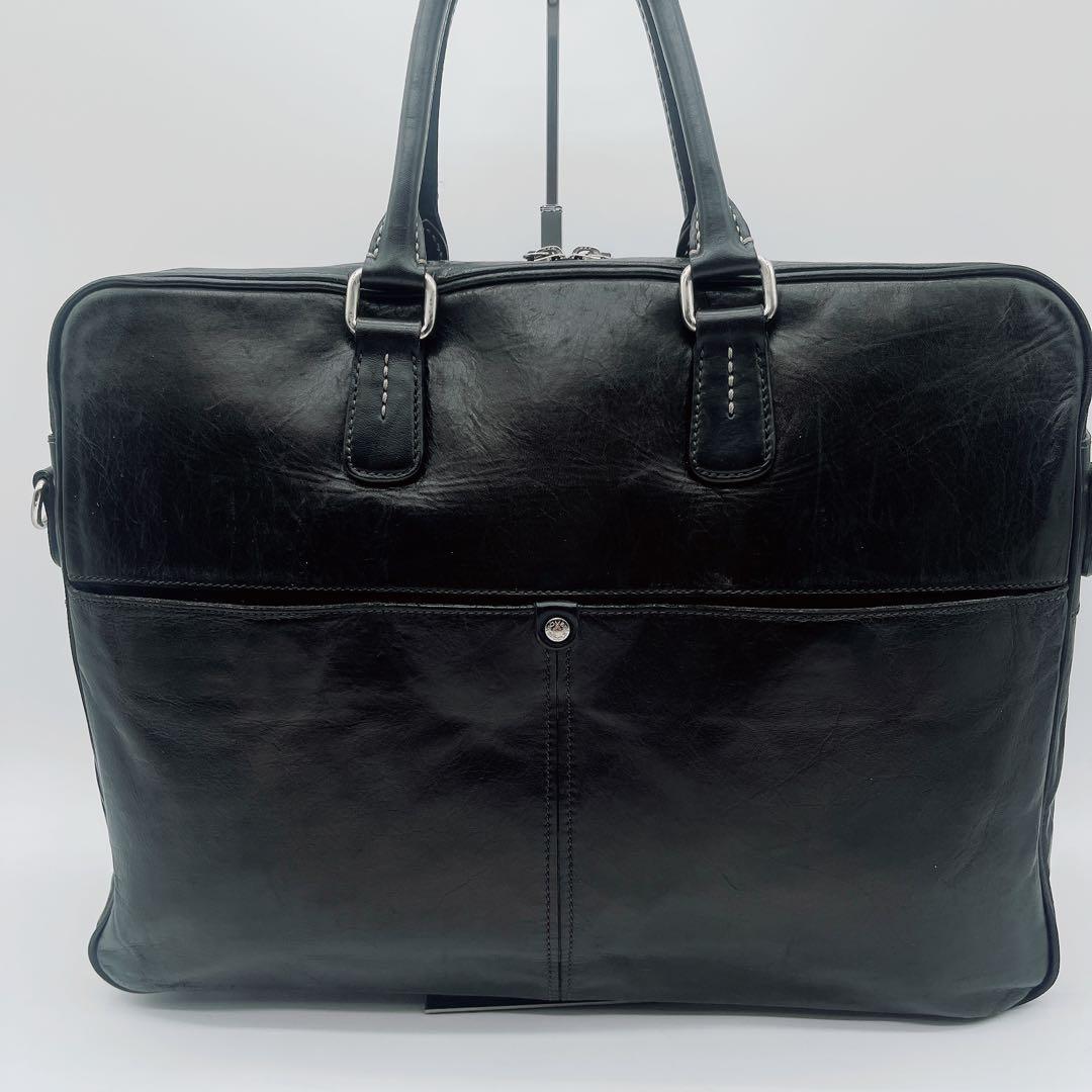 【ソメスサドル】ビジネスバッグ レザー ブラック A4サイズ収納可