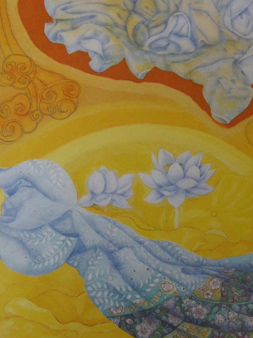 阿美代子、【蓮華蔵世界】、希少な額装用画集より、新品額装付