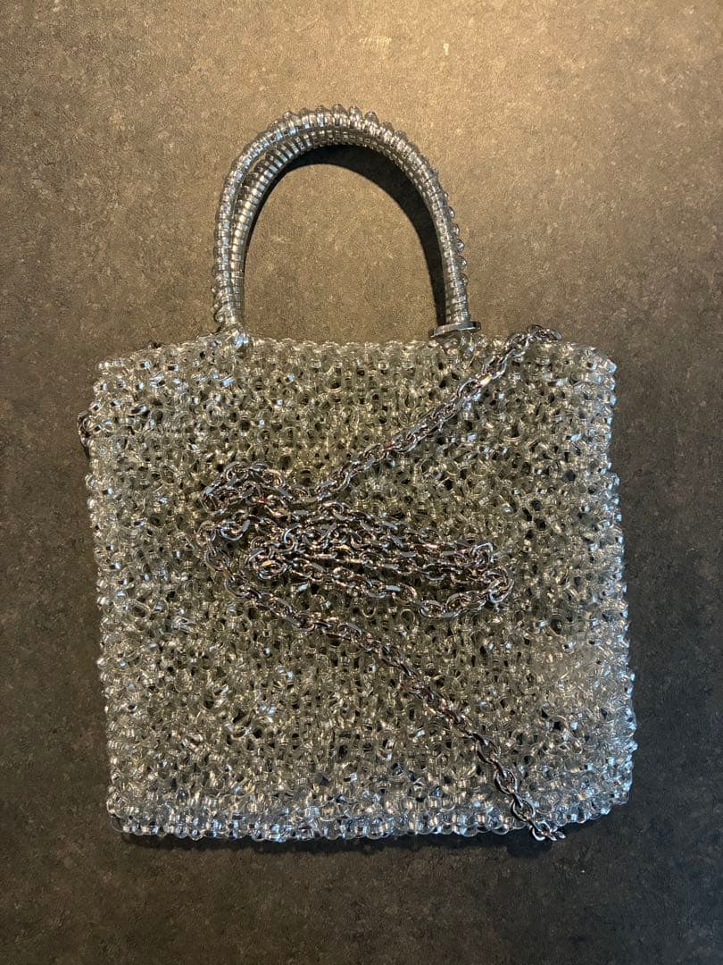 【ほぼ未使用】アンテプリマ　ワイヤーバッグ ミニアトゥーラ　シルバー 付属品完備