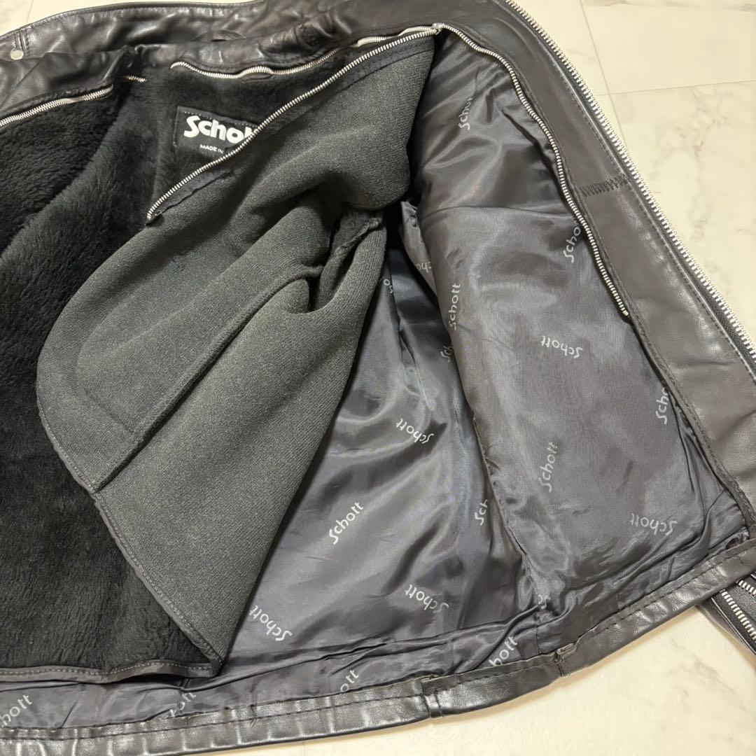 Schott ショット 641 シングルライダースジャケット USA製 ボア付き