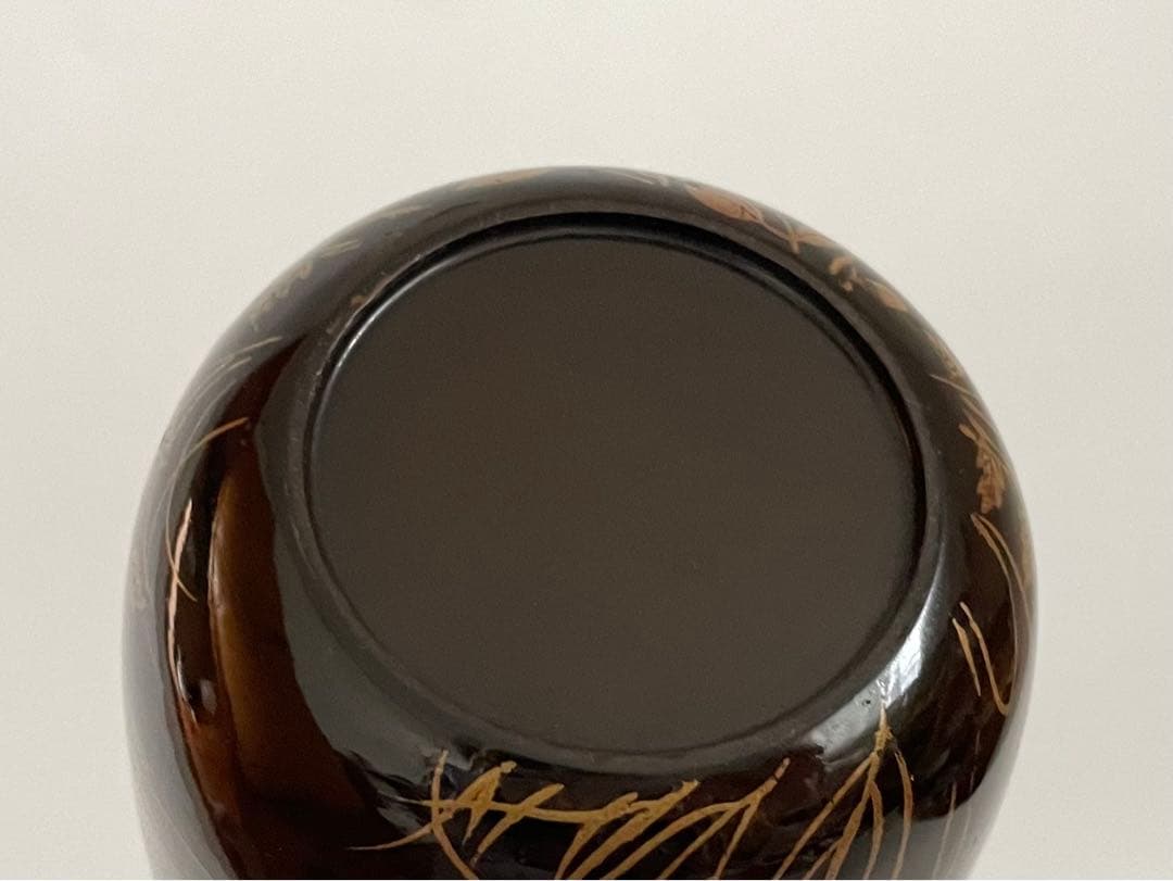 骨董　アンティーク　蒔絵　菊　萩　花文様　棗　箱なし　古蒔絵　時代蒔絵　秋草