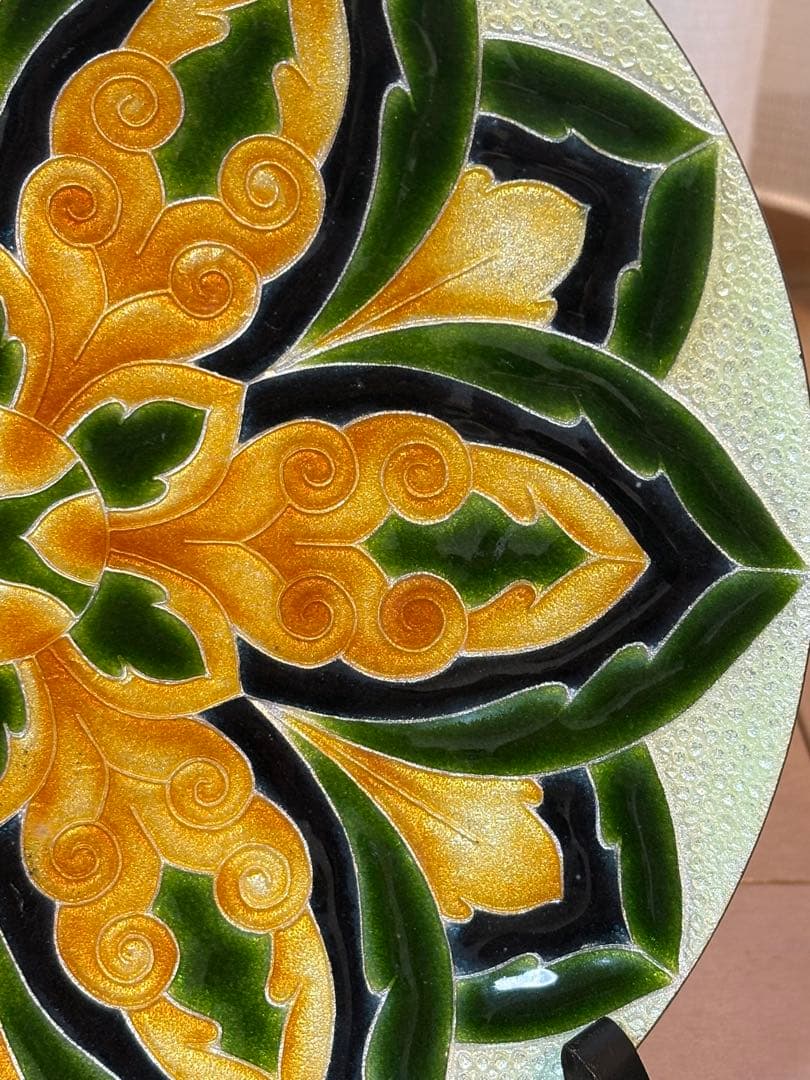 七宝焼き　飾皿　大皿　安藤七宝　24センチ　美術　芸術