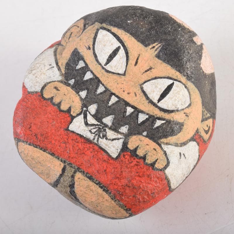 天然石　石絵　ゲゲゲの鬼太郎図　早銘　14点　M　8344A